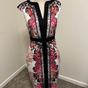 Floral with stripe in middle Ted Baker dress, size small